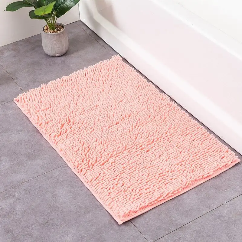 Badteppich groß mintgrün: Badematte mit langem Flor – Rosa