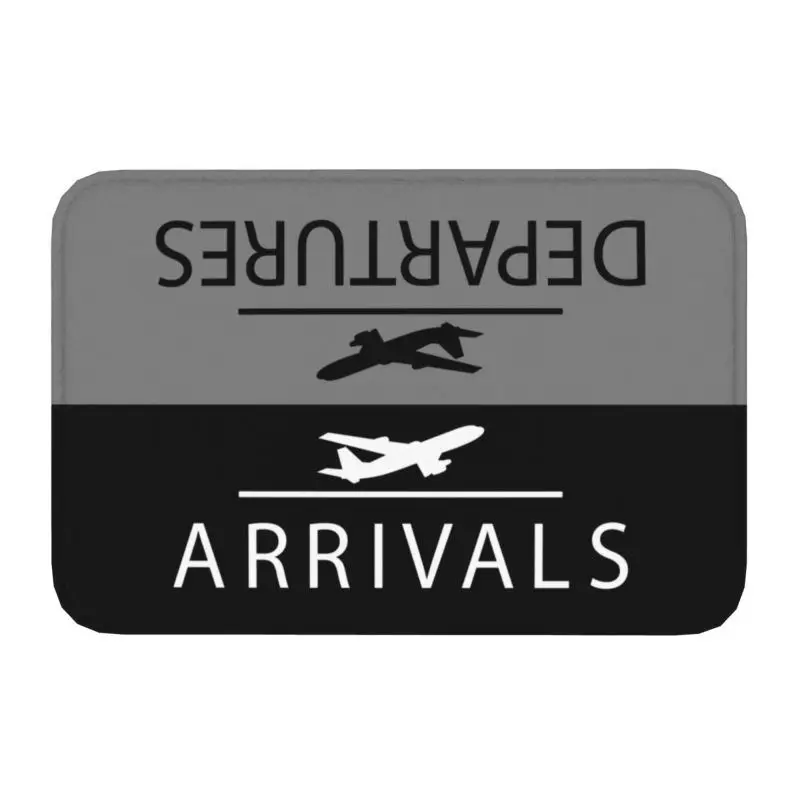 Fußmatte Pilot mit gelben Streifen und Schriftzug – Grau – Arrivals