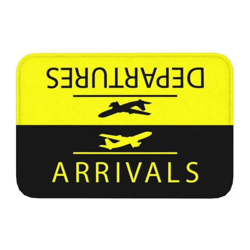Fußmatte Pilot mit gelben Streifen und Schriftzug – Gelb – Arrivals