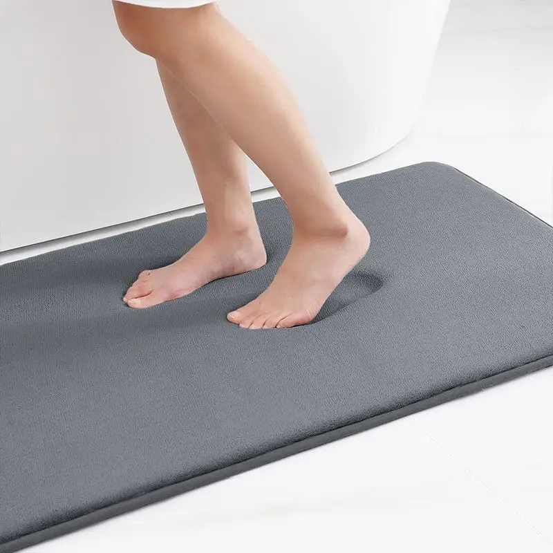 Badematte Grau, rechteckig mit eingefasstem Rand – Grau