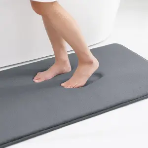 Badematte Grau, rechteckig mit eingefasstem Rand – Grau