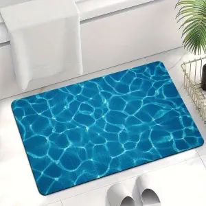 Badematte Wasser-Motiv mit blauen Lichtreflexen – Blau
