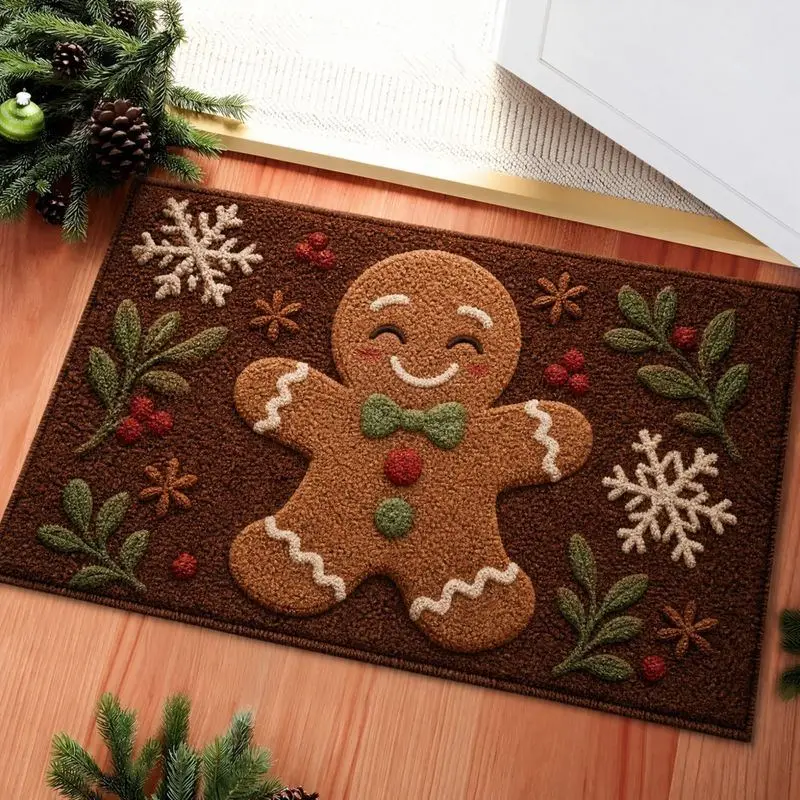 Fußmatte Weihnachten Outdoor mit Tannenbaum-Motiv – Braun